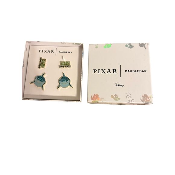 🟠Brand New Pixar x BaubleBar Finding Nemo Bruce Shark Earrings 2 Pairs - Picture 3 of 5